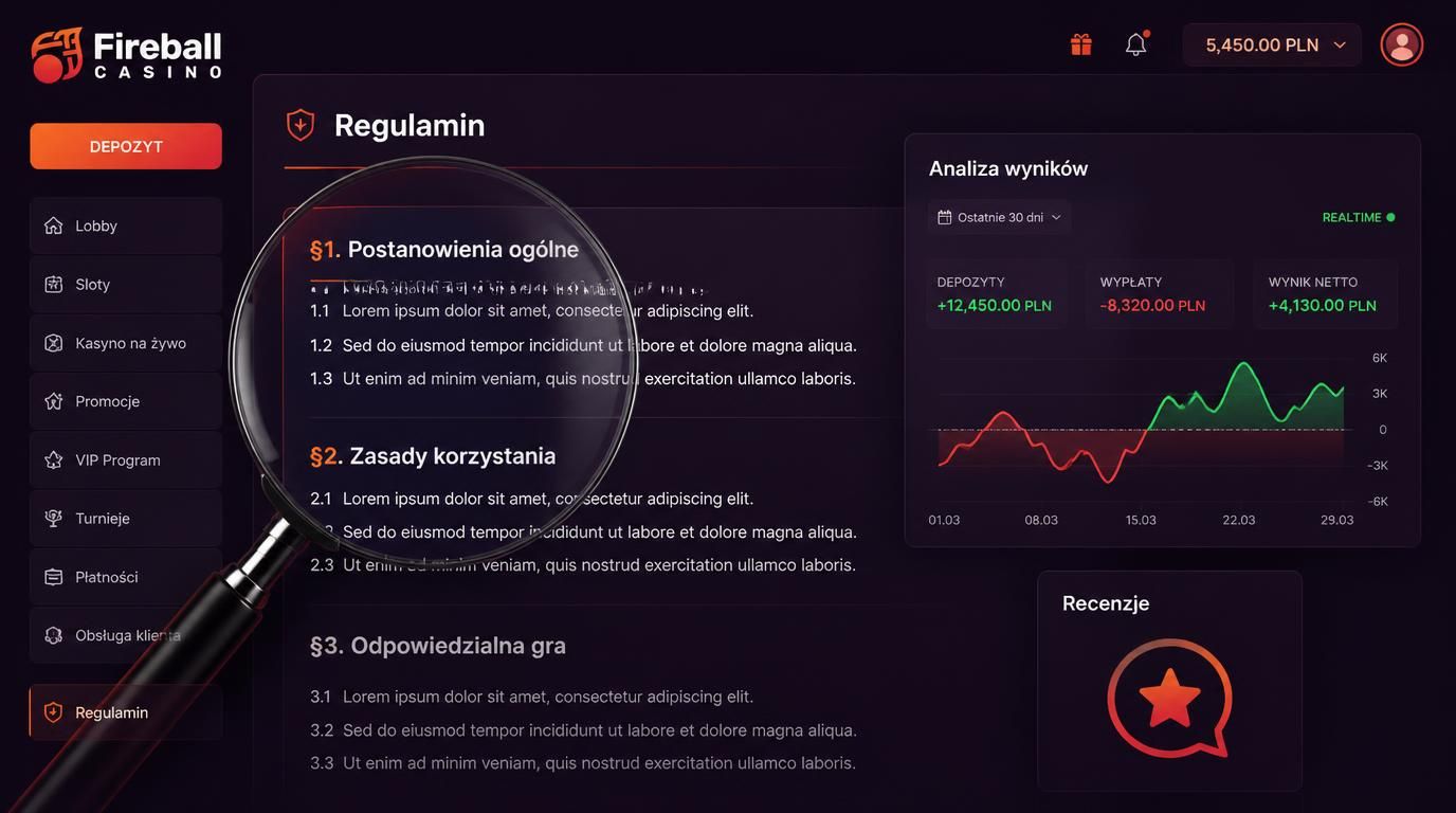  analiza regulaminu i prawa kasyna Fireball